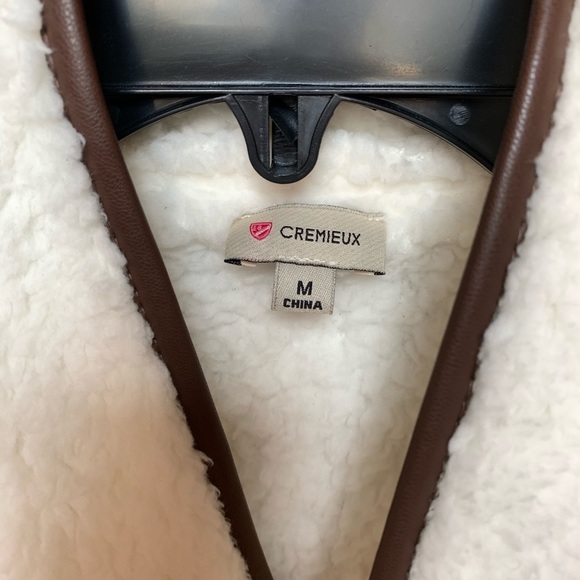 🆕Cremieux Valerie Faux Leather Trim Wubby Vest - Picture 4 of 8